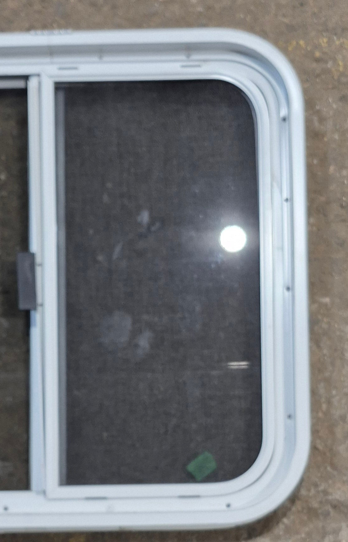 Used White Radius Opening Window : 23 1/4 W x 21 1/4 H x 1 3/4 D