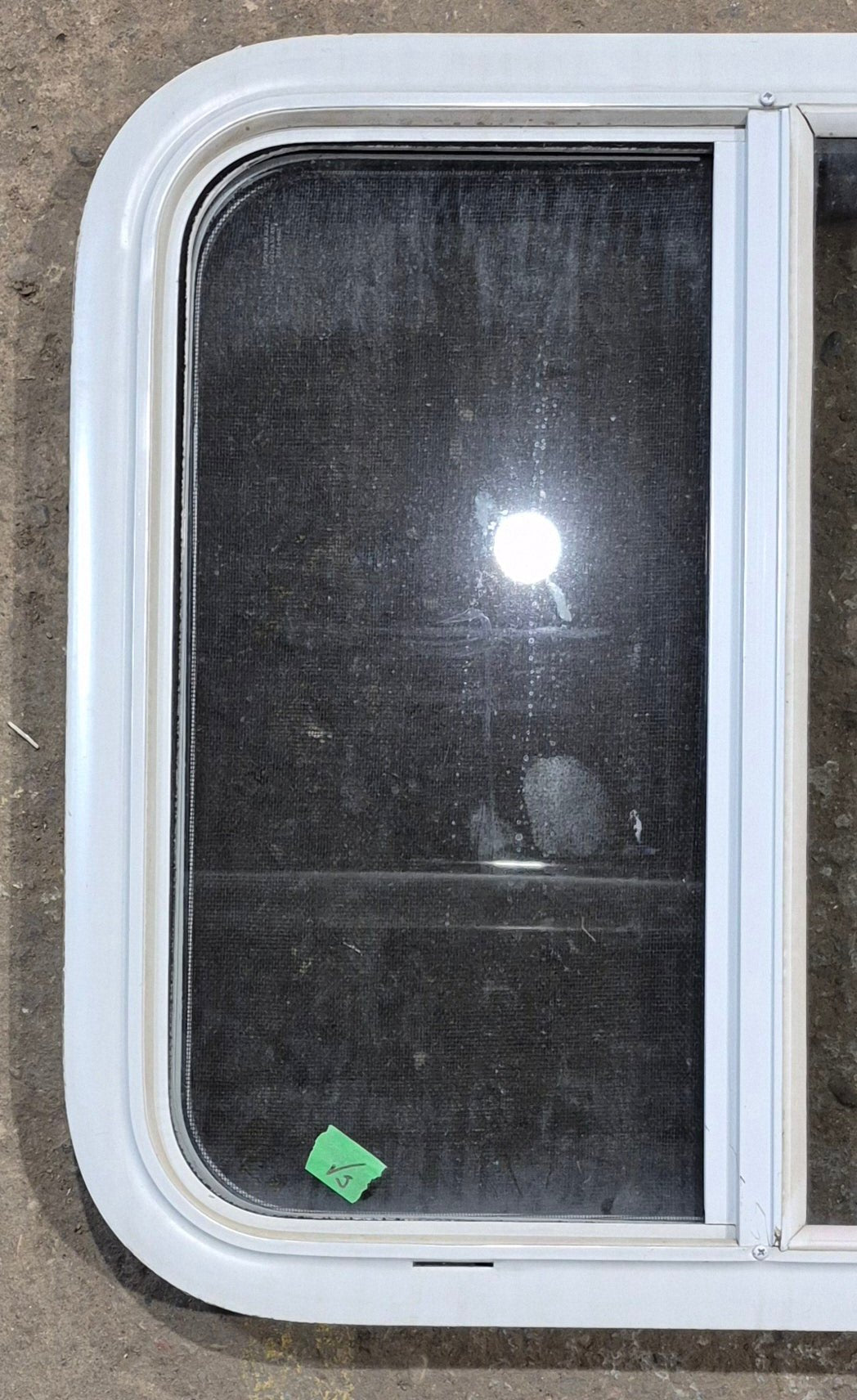 Used White Radius Opening Window : 23 1/4 W x 21 1/4 H x 1 3/4 D