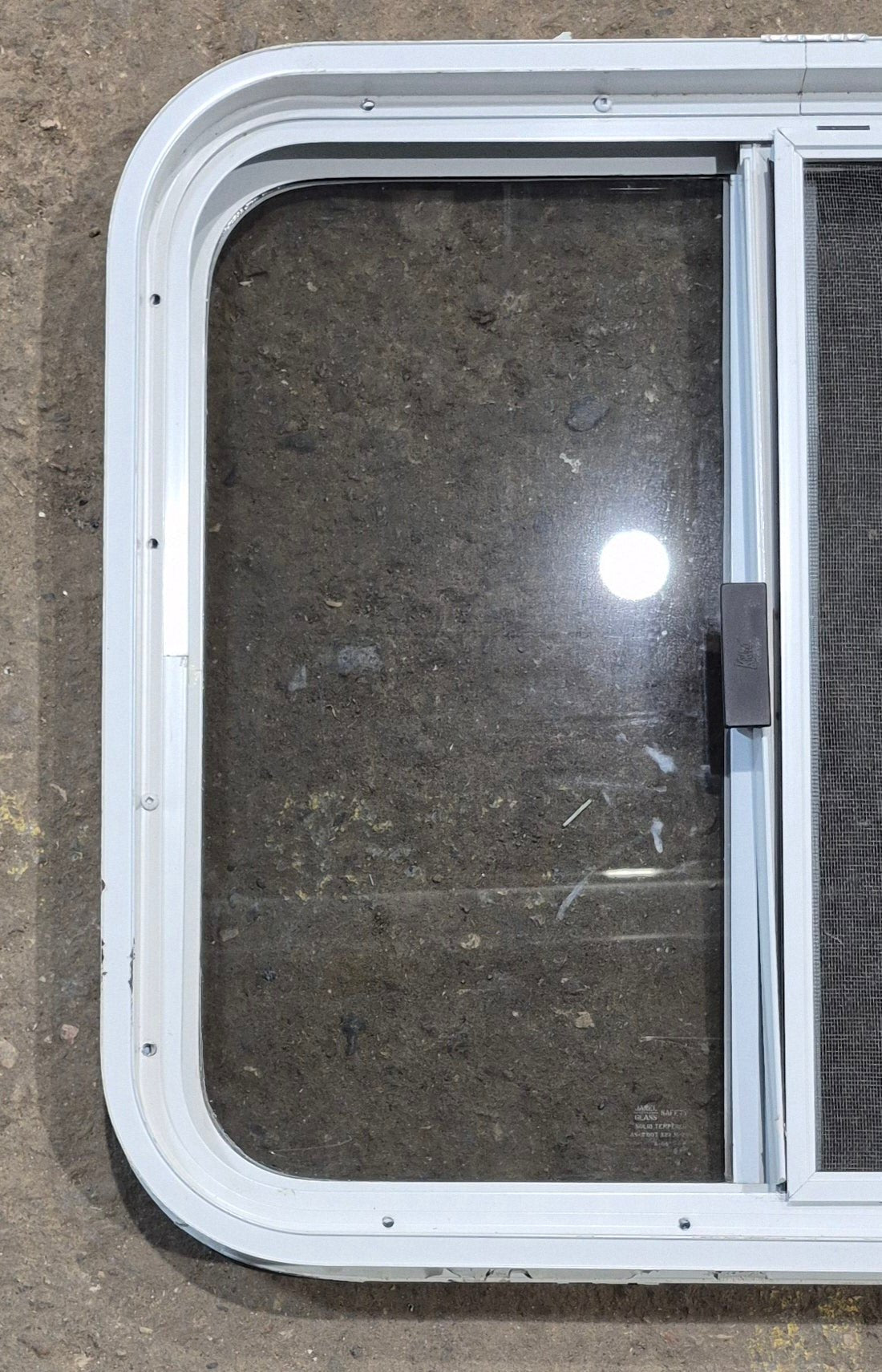 Used White Radius Opening Window : 23 1/4 W x 21 1/4 H x 1 3/4 D