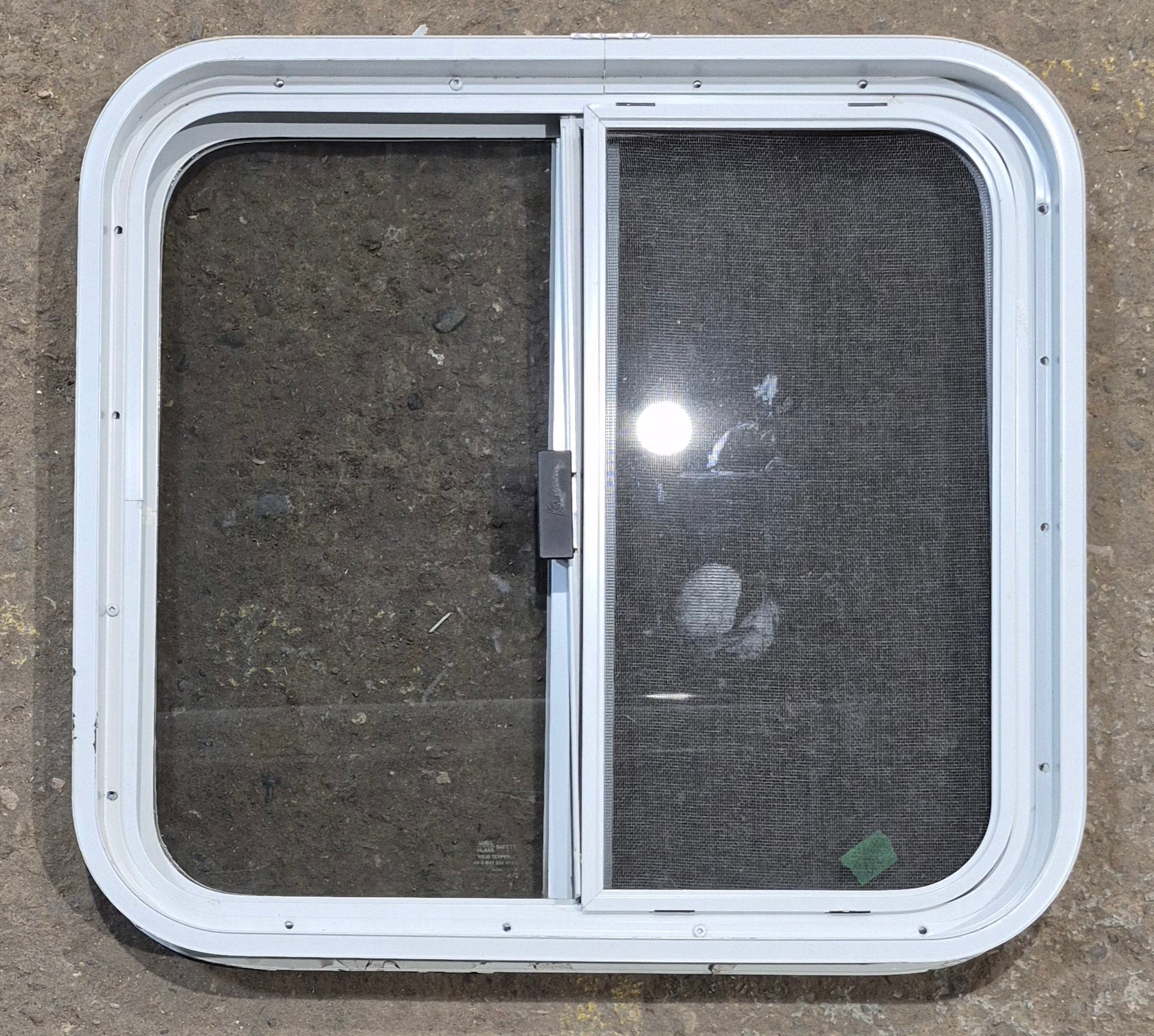 Used White Radius Opening Window : 23 1/4 W x 21 1/4 H x 1 3/4 D