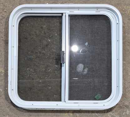 Used White Radius Opening Window : 23 1/4 W x 21 1/4 H x 1 3/4 D