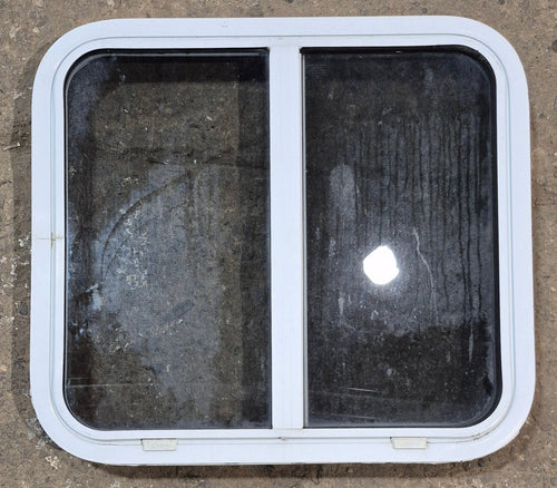 Used White Radius Opening Window : 24 1/4 W x 21 3/4 H x 1 7/8 D