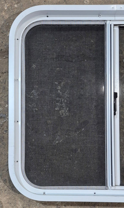 Used White Radius Opening Window : 24 1/4 W x 21 3/4 H x 1 7/8 D