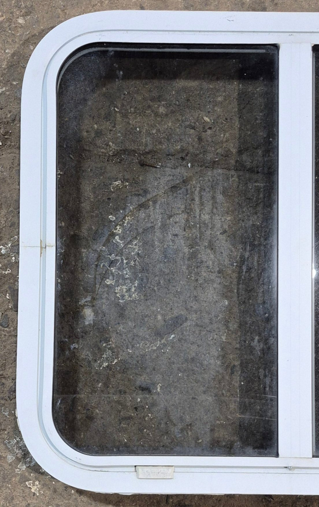 Used White Radius Opening Window : 24 1/4 W x 21 3/4 H x 1 7/8 D