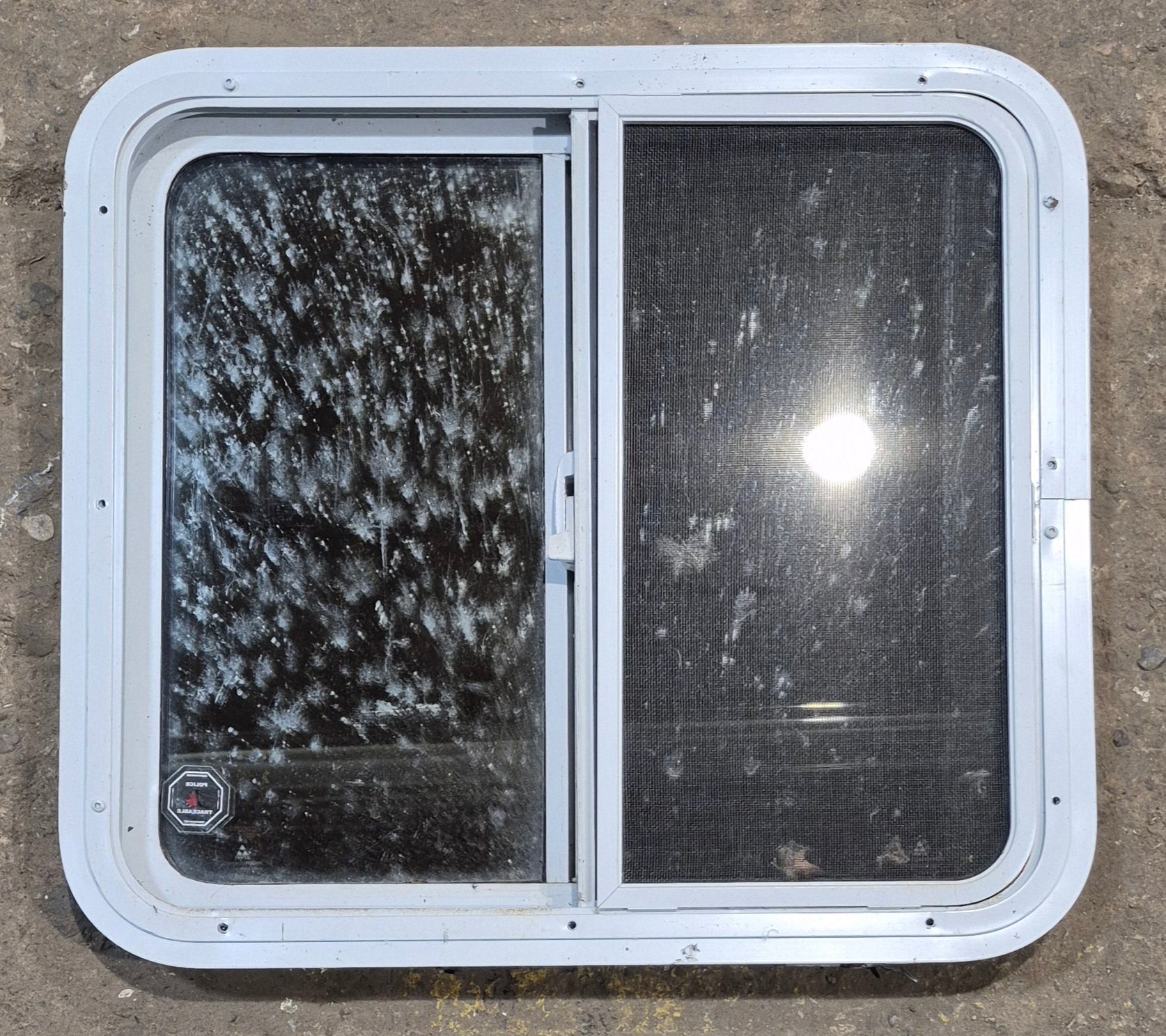 Used White Radius Opening Window : 24 W x 21 1/2 H x 1 7/8 D