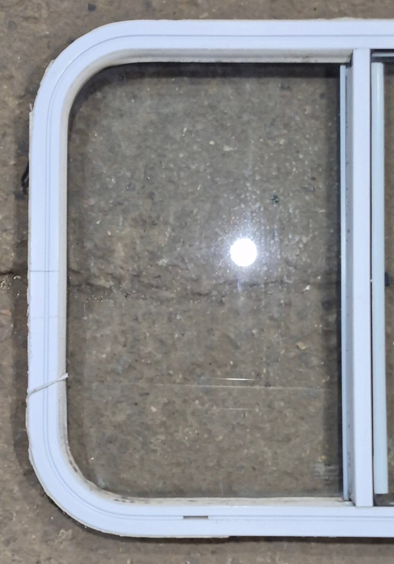Used White Radius Opening Window : 25 1/2 W x 19 1/2 H x 1 1/4 D