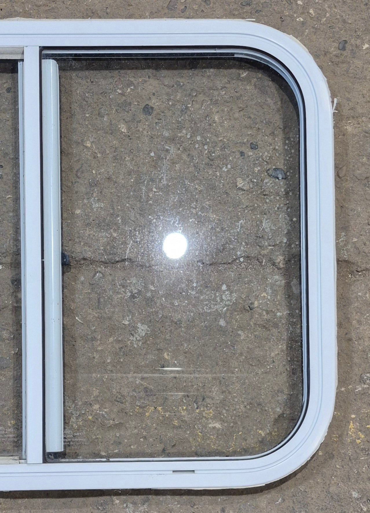 Used White Radius Opening Window : 25 1/2 W x 19 1/2 H x 1 1/4 D