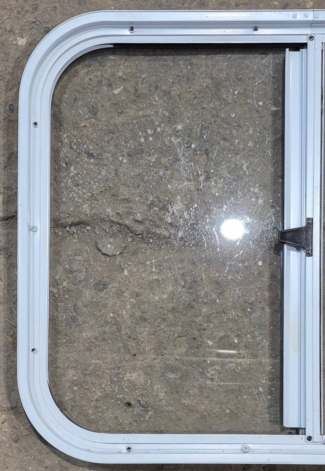 Used White Radius Opening Window : 25 1/2 W x 19 1/2 H x 1 1/4 D