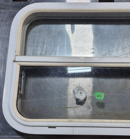 Used White Radius Opening Window : 29 1/2 W x 17 1/2 H x 1 7/8 D
