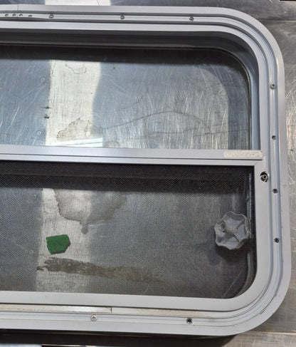 Used White Radius Opening Window : 29 1/2 W x 17 1/2 H x 1 7/8 D