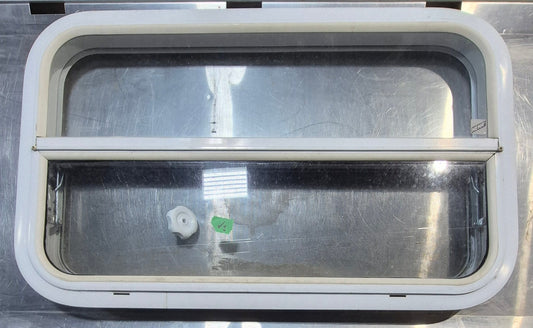 Used White Radius Opening Window : 29 1/2 W x 17 1/2 H x 1 7/8 D