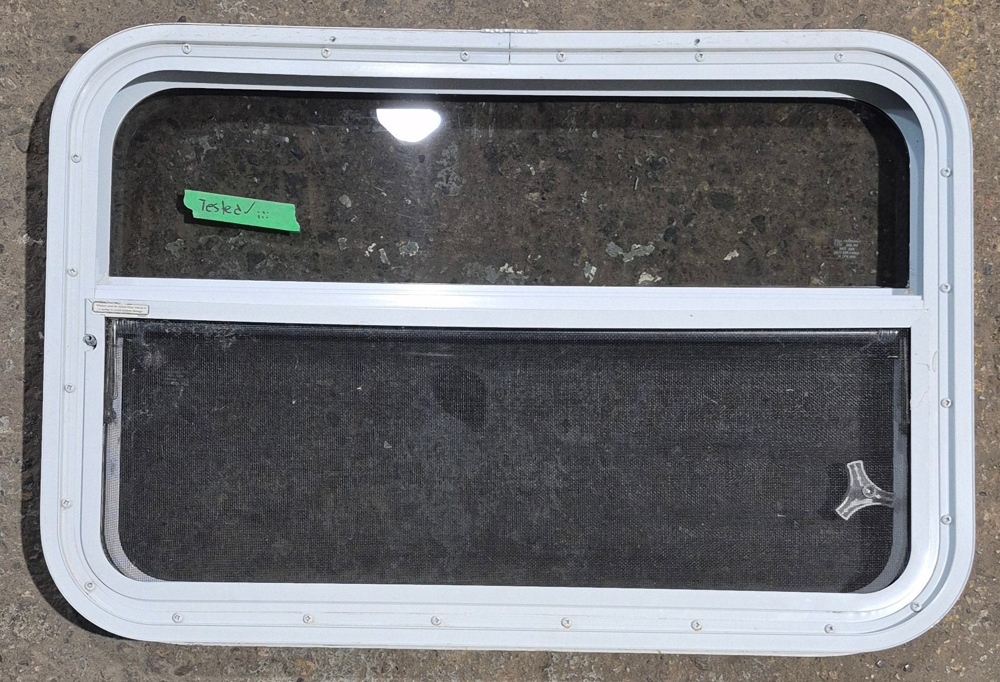 Used White Radius Opening Window : 29 1/2 W x 19 1/4 H x 1 7/8 D